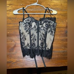 Size small tie up, lacey corset top.